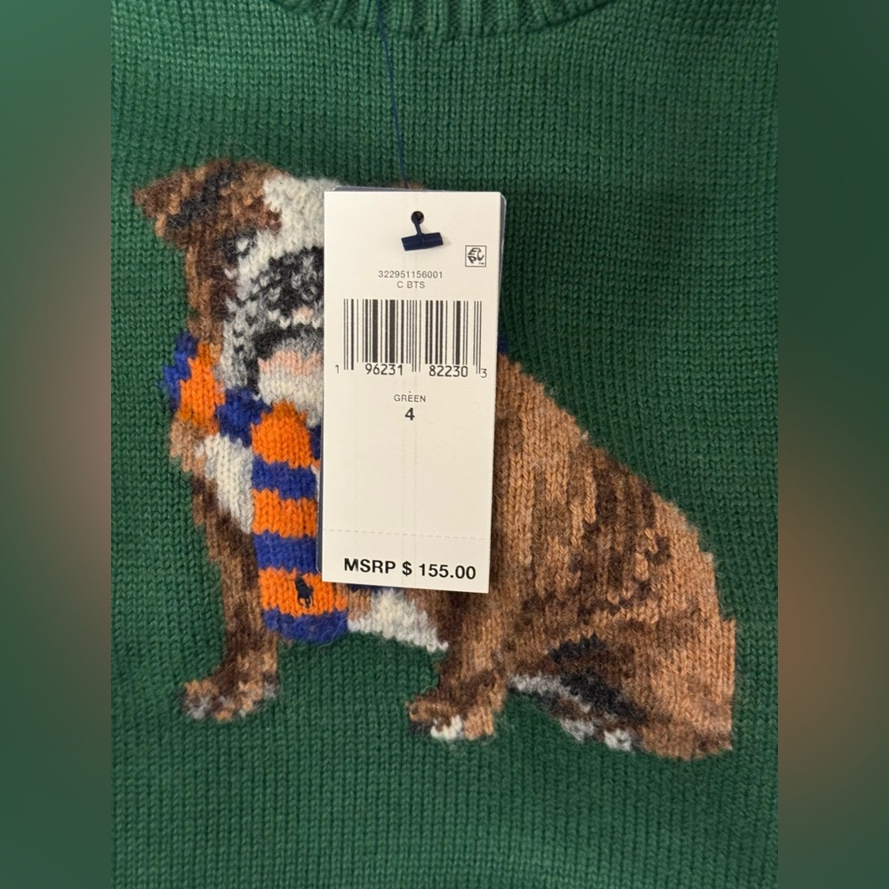 NWT Ralph Lauren Dog Intarsia Sweater SIZE 4 - Picture 5 of 7